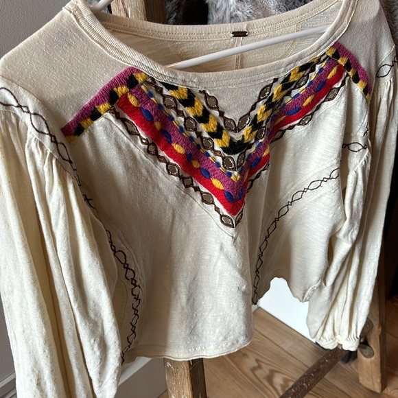 Free People boho long sleeve top - Picture 2 of 8